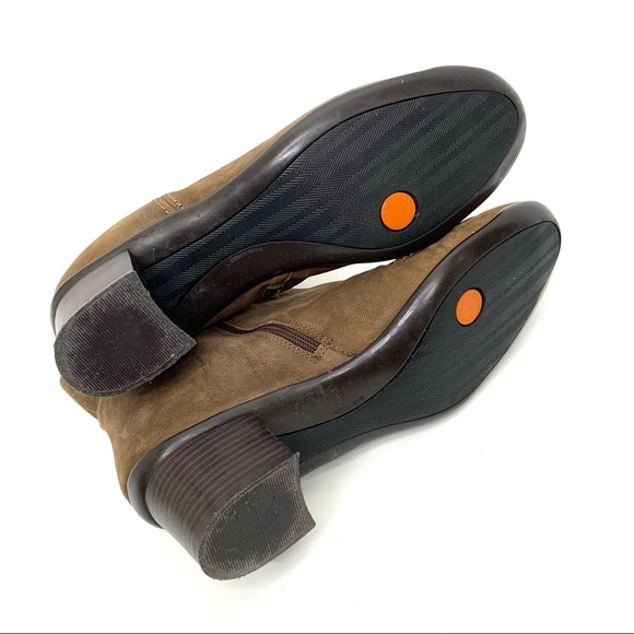 Sesto Meucci Light Brown Worn Leather Style Low Stacked Heel Ankle Boots Sz 9.5 - Picture 12 of 16